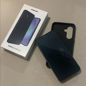 Samsung Galaxy A36 5G Black with Matching Black Protective Case